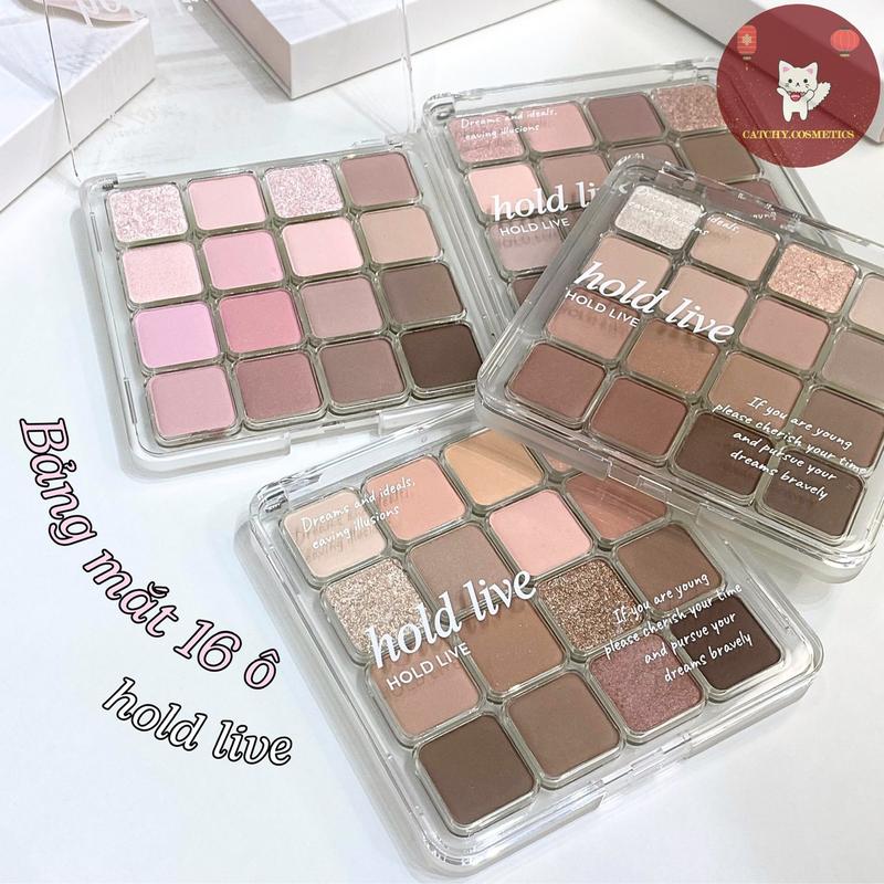 HOLD LIVE Bảng phấn trang điểm mắt 16 Ô HOLD LIVE Sunset Magic Tone màu Pastel nhẹ nhàng Lấp lánh HL716