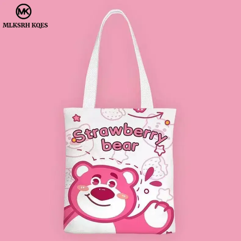 MLKSRH KQES Túi Xách ĐeoVải canvas In Hoạt Hình Gấu Tây Dễ Thương