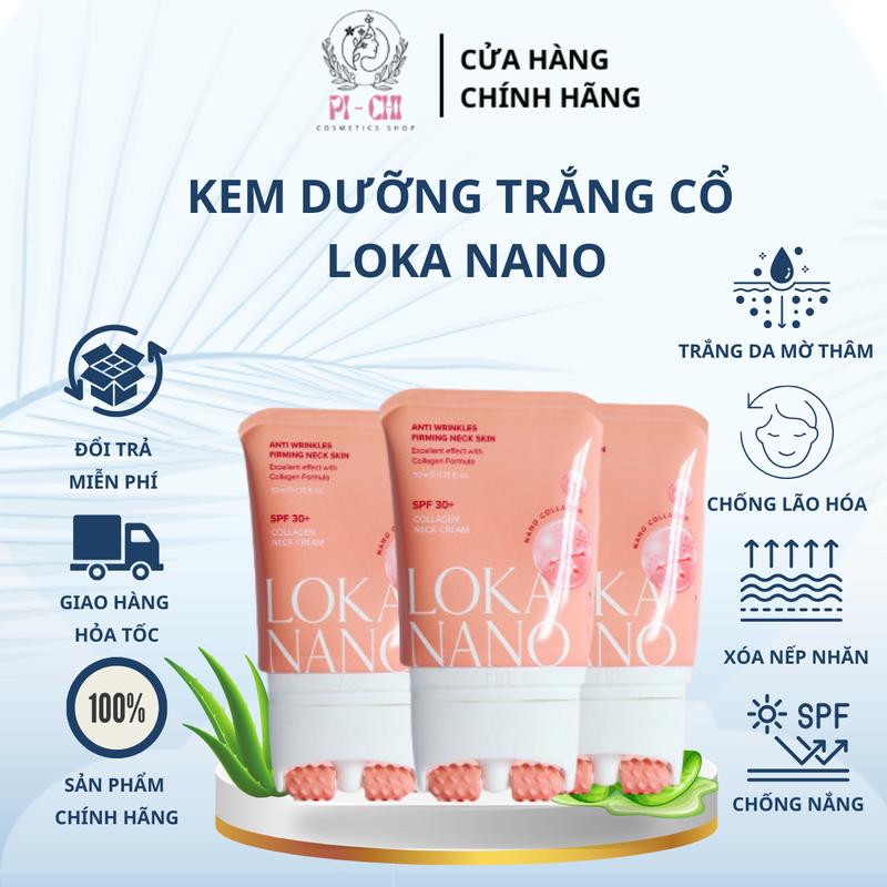    3 Hộp   Kem Dưỡng Cổ Loka NaNo - Làm Trắng Dưỡng Ẩm Săn Chắc Làn Da Cổ Collagen Trà 