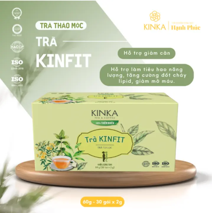 Trà thảo mộc KINFIT - 30 gói x 2g/hộp - KINKA, Hữu cơ, Tự nhiên, Thảo Mộc