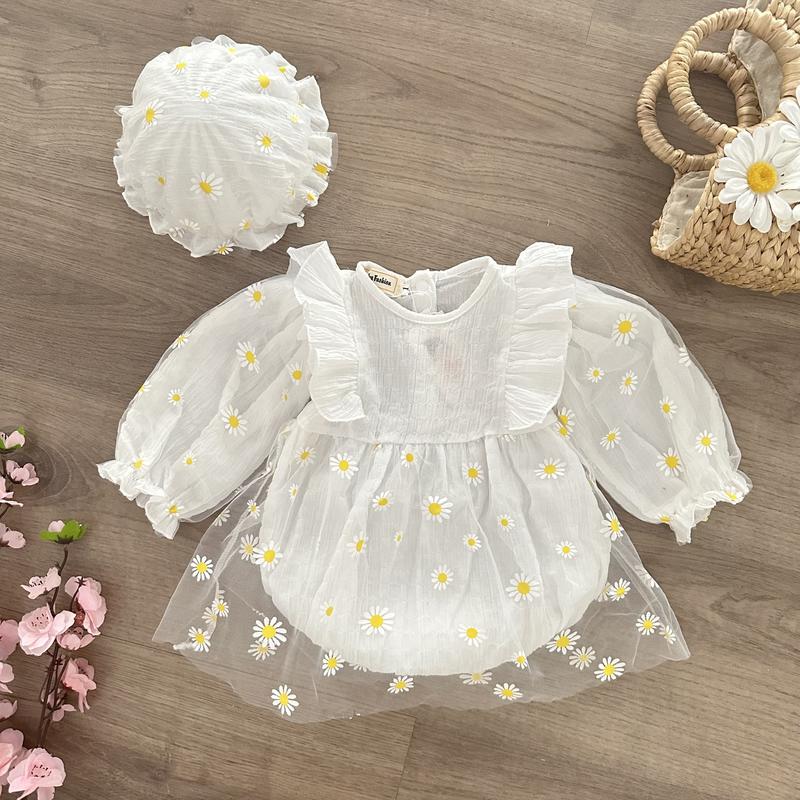  Váy Trắng Xoè Công Chúa Xinh Xắn Cho Bé Sơ Sinh Đầy Tháng Chất Tơ Gân Mềm Mịn Mát Tông Màu Trắng Xinh Xắn 