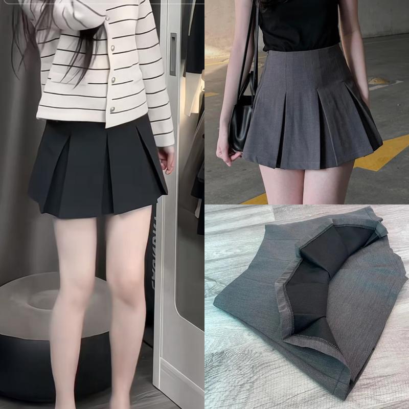 Chân váy xếp ly hộp to hàng QC loại 1 có quần bảo hộ cùng chất mã QC88