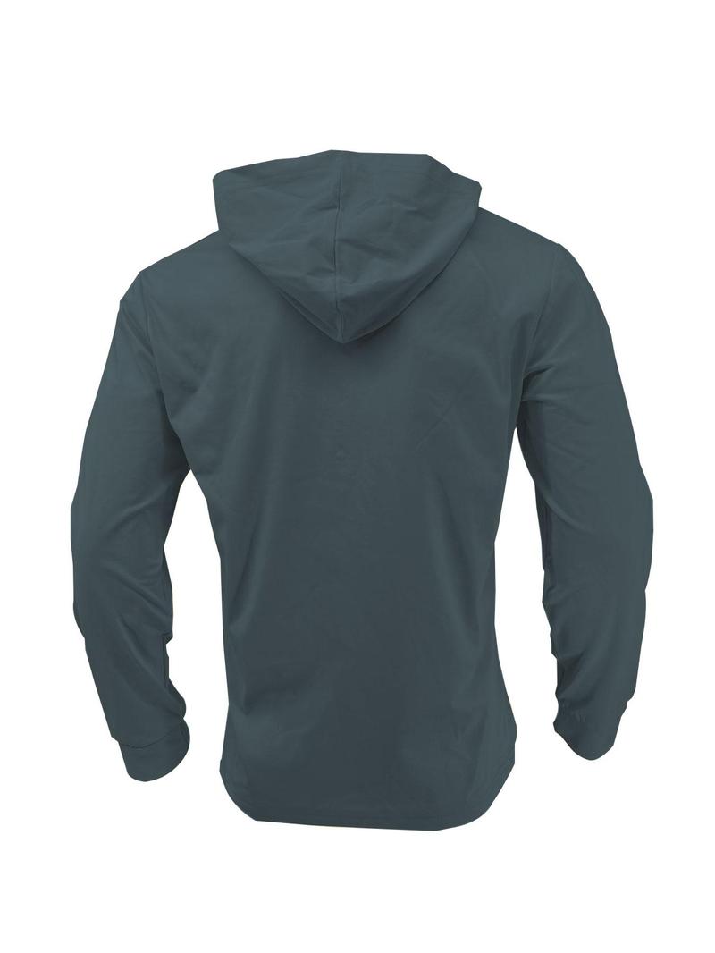Product Introduction of Men's Solid Color Drawstring Button Front Hoodie, Regular Fit Casual Long Sleeve Drop Shoulder Hooded Sweatshirt for Spring & Fall, Fashion Men's Clothes for Daily Wear 6