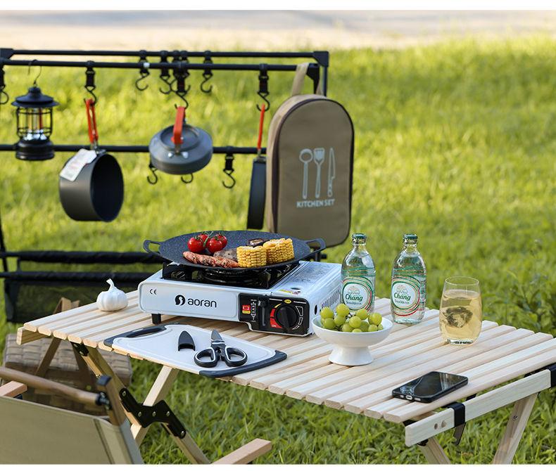 Product Introduction of Outdoor Kitchen knife set stainless steel portable cutlery camping gear supplies picnic cooking road trip 20