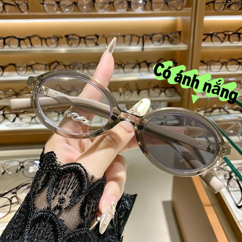 【Kính đổi màu dưới ánh sáng  Mắt kính cận thị kính cận có độ sẵn - 0.50 ~ - 6.00 độ Kính Cận Gọng Trong Suốt Chống Ánh Sáng Xanh Phong Cách Hàn Quốc Thời Trang kính Kính sinh viê Kính UV400 Kính đổi màu