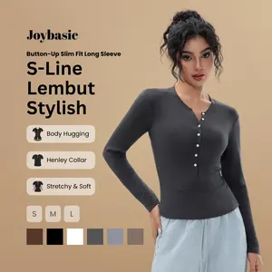 Joybasic Button-Up Slim fit Long Sleeve T-shirt