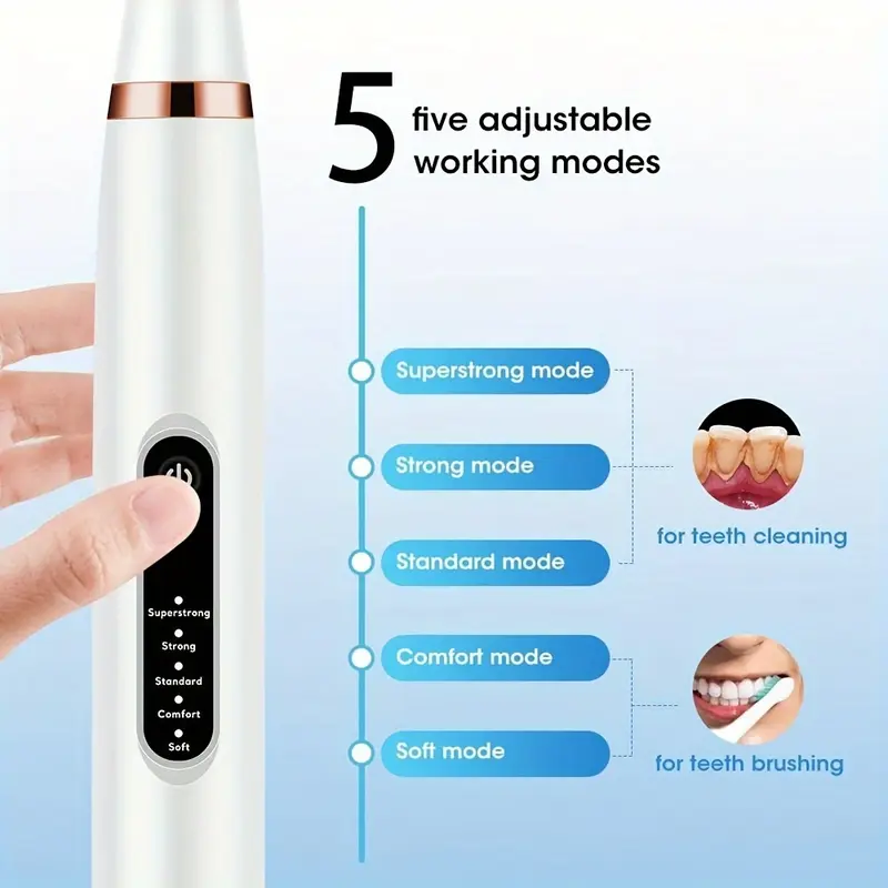 Rechargeable Portable Electric Toothbrush, Travel-Friendly Oral Care Beauty Kit With Replaceable Heads, Electric Teeth Cleaning Device Christmas Gift 6