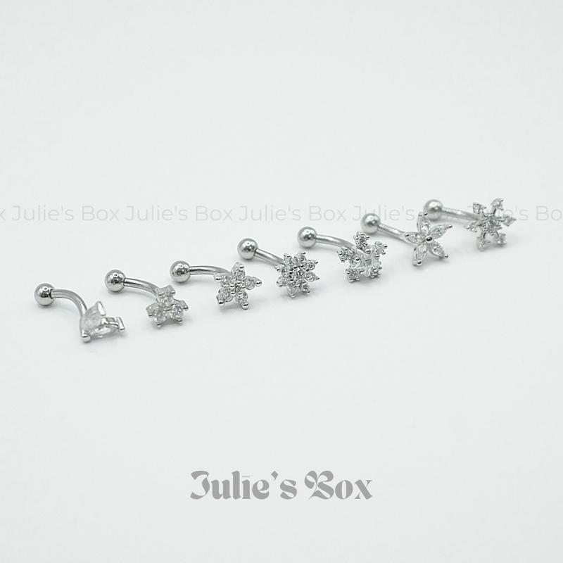 [1 CHIẾC] [XỎ] Khuyên Tai ROOK Bảy Mẫu Thân Màu Bạc Bi Tròn Unisex Không Gỉ Không Ngứa julies box 66 Hàng ngày 7