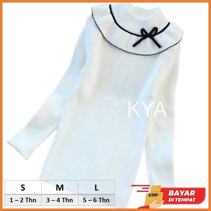 Baju Atasan Anak Cewe Cewek Perempuan Lengan Panjang Pariasi Pita Usia 1 - 6 Tahun Model Korea Style Terbaru Kekinian 5