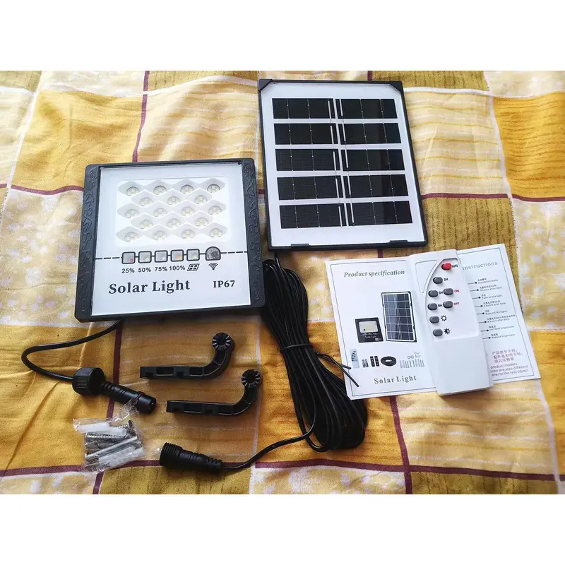 Đèn năng lượng mặt trời 200W chống nước và chống chói mới nâng cấp đèn tiết kiệm năng lượng điều khiển từ xa 2
