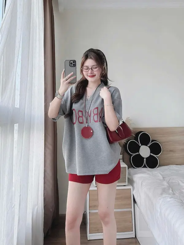 Set bộ áo BABY-BOO CỔ V kèm quần đùi FORM RỘNG (MỎNG NHẸ, GIÁ RẺ BÌNH DÂN) hot trend Top Women 4