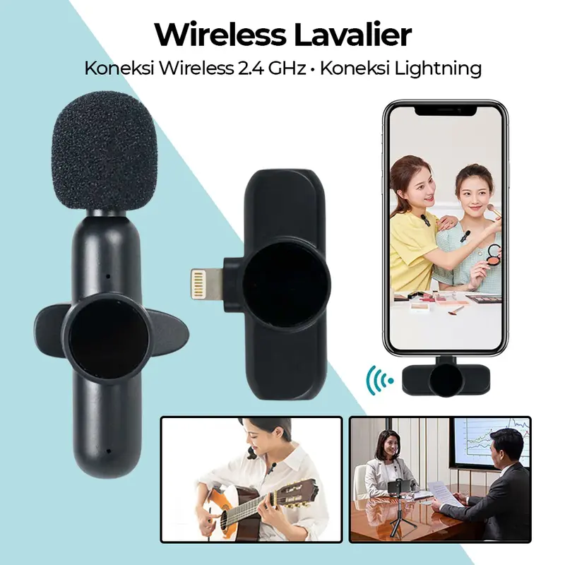 Microphone Clip Wireless - Portable Mic Clip for Iphone and Android Smartphone Condenser 4