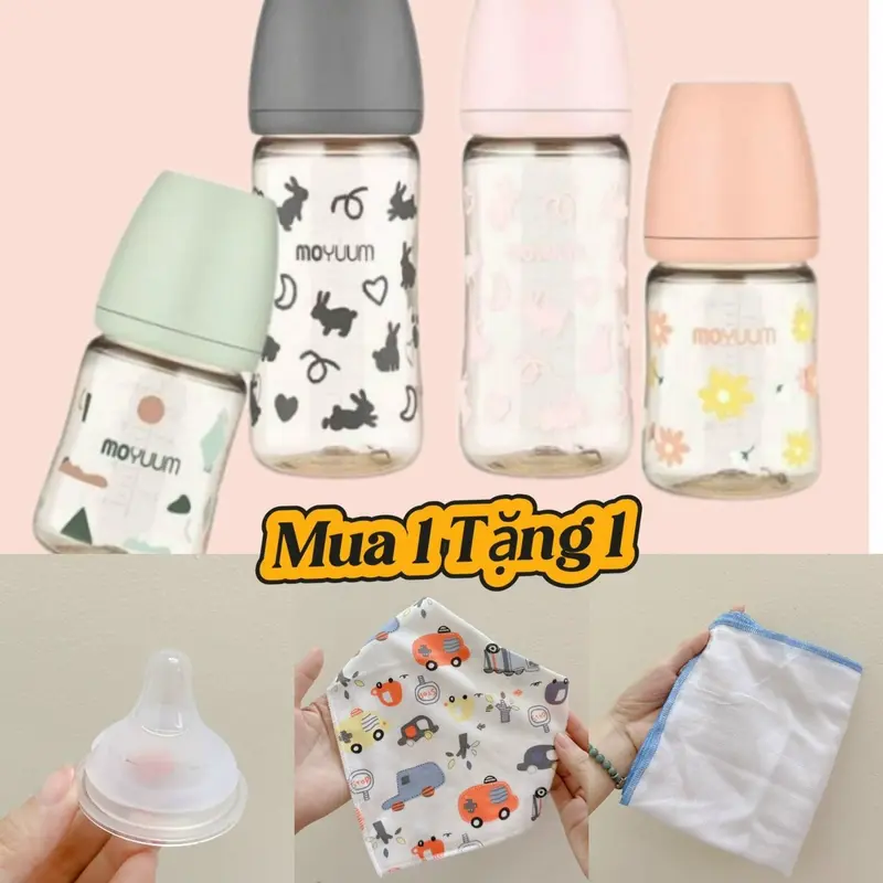 [ QUÀ TẶNG ] Bình sữa Moyum cao cấp nhựa PPSU size 170ml/270ml Cho Bé 0