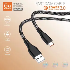 Kabel data X-70 6G 120W Fast Charging Micro usb dan Type c Metal