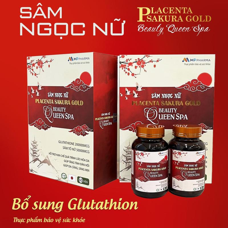 [A02] [Nội Tiết Dạt Dào] Viên Uống Sâm Ngọc Nữ Beauty Queen Spa - Cân Bằng Nội Tiết Tố - Sáng Da, Giảm Khô Hạn, Nám, Sạm, Tàn Nhang - Hộp 2 Lọ (60 Viên) - Tùng Dương MP