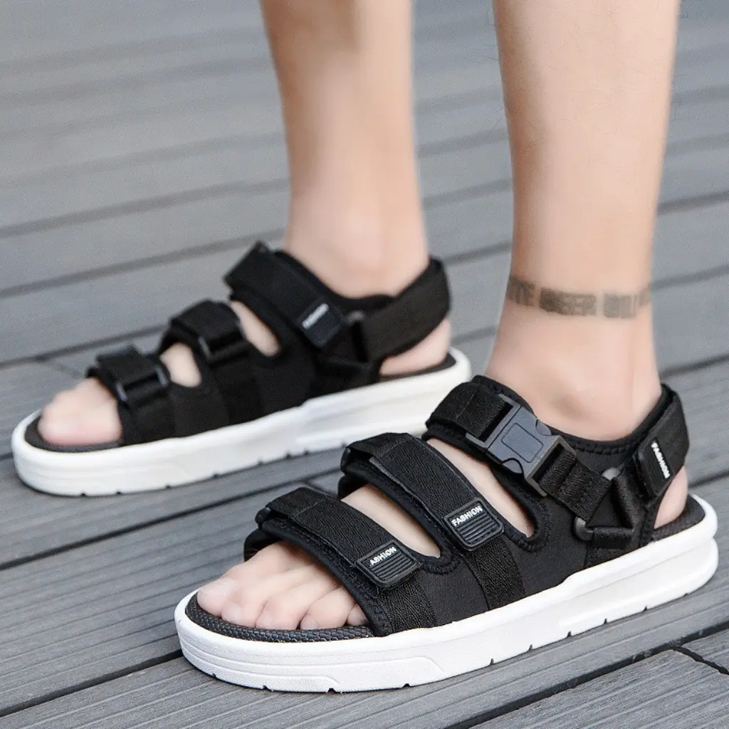 Dép sandal quai ngang nam đế êm kiểu dáng đơn giản dễ dàng phối đồ