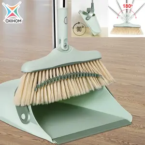 Oxihom Sapu Pengki Set Pengki Sisir Sapu Lipat Alat Pembersih Lantai Buah Bulu