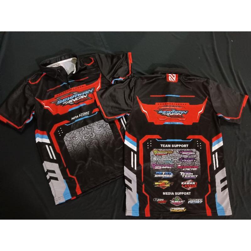 JERSEY RACING BALAP CUSTOM NAMA TEAM SPONSOR NAMA NOMOR FULL PRINTING MURAH BISA SATUAN WARNA HITAM MERAH 0
