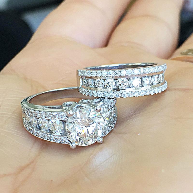 Product Introduction of Bộ Dây Cặp Đôi, Kim Cương Đầy Đủ Sang Trọng, Bộ Nhẫn Đính Hôn Zircon Tinh Tế 12