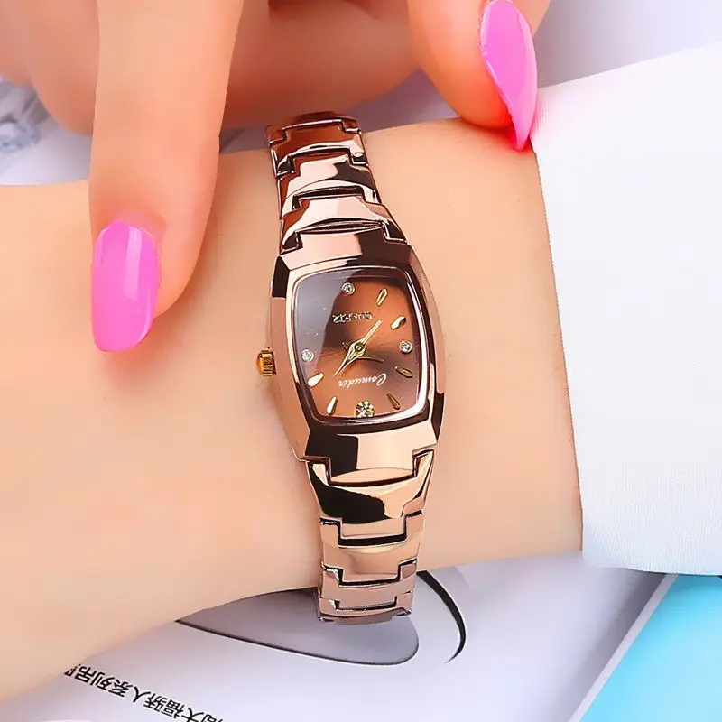 Tungsten Steel Watch for Women Waterproof and Simple Temperament Women's Watch with Small Dial Women's Temperament Versatile Quartz Watch tiktok watch