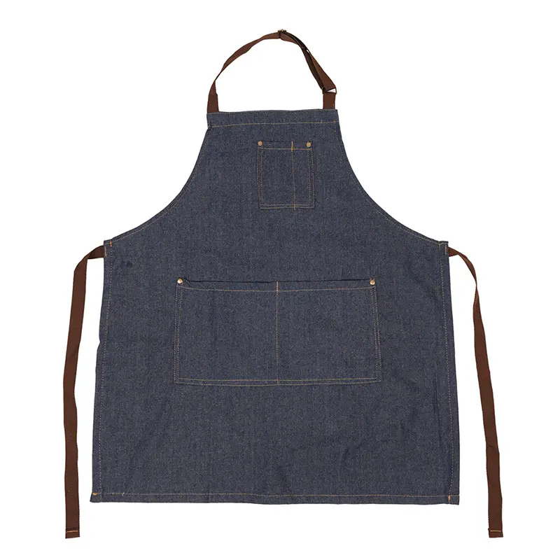 Váy Tạp Dề Yếm, Dành Cho Người Lớn, Màu Xanh Denim, Thích Hợp Để Nấu Ăn, Nhà Bếp, Phục Vụ Khách Hàng, Có Túi, Làm Việc Nhà Hàng 6