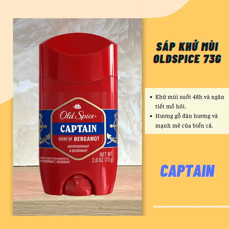 Sáp lăn khử mùi Oldspice Captain 73g - New Look 2023 Khử Mùi Hôi 2