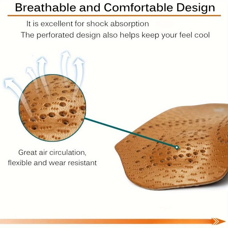 High Arch Support Insoles with Heel Cushion, Shock Absorbing PU Material Breathable Comfortable Latex Metatarsal Pads, Sports Shoe Accessories for Running & Walking 6