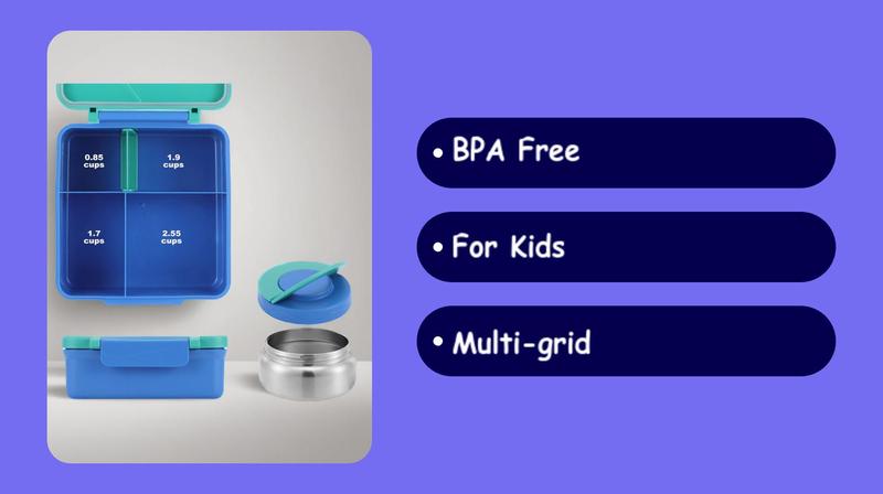 Product Introduction of 4-compartment Bento Lunch Box with Soup Cup, 1 Set Microwave Safe Plastic Bento Container, Lunch Accessories, Portable Food Storage for Travel and Lunches 1