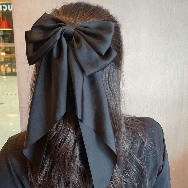 Product Introduction of Korea Elegant Long Bow Hairpin Large Ribbon Hair Clip Ribbon Clip Bow Grip Floating Braid Clip S2H9 33