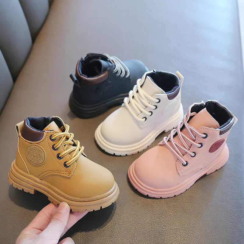 2023 Spring and Autumn New Children's Shoes Martin Boots Children Soft Bottom Wild Boys Girls' Single-Layer Boots Zipper Fashion All-Match Fashion
