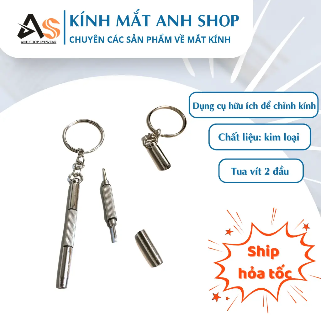 Tua vít vặn kính mini 1 đầu 2 cạnh, 1 đầu 4 cạnh và tua vít chuyên dụng sửa kính mắt, đồng hồ...