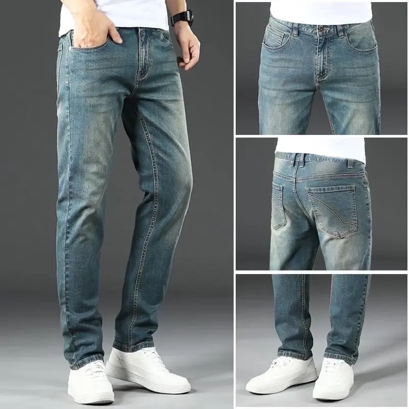 Quần jean nam skinny màu xanh Retro, quần bò co giãn 4 chiều slimfit chất vải bò cao cấp Sogeum Menswear Pants Có Túi