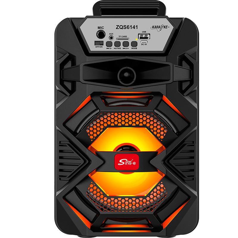 Loa Bluetooth ZQS-6141-Thiết kế tinh tế Âm thanh cực đã Bas chuẩn thích hợp cho hoạt động ngoài trời Củ Loa Nghe Nhạc CÓ KÈM MIC Kem