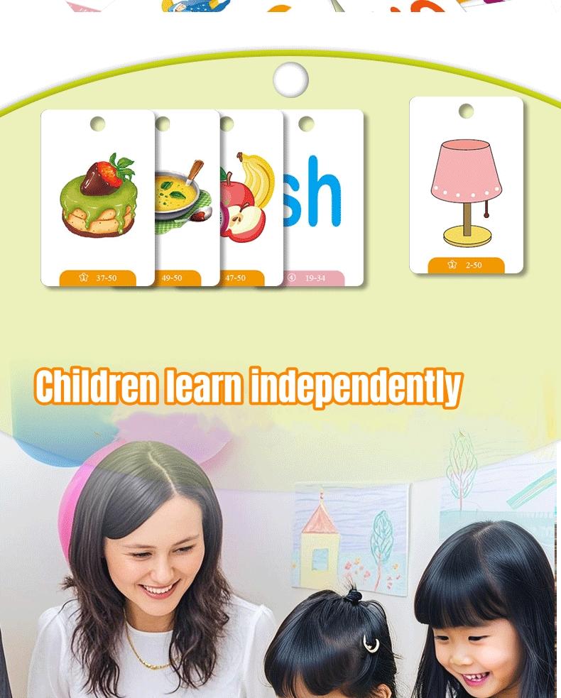 129Pcs Phonics English Flash Card CVC Words Vowel Consonant Desk ...