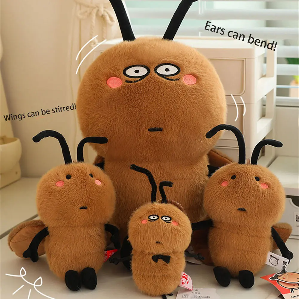 ของเล่นตุ๊กตาแมลงสาบ, การออกแบบที่สร้างสรรค์, ตุ๊กตาน่าเกลียดตลกและน่ารัก, ของเล่นเด็ก, เหมาะสำหรับเป็นของขวัญสำหรับเด็ก, ปีกเคลื่อนย้ายได้ 12 ซม., จี้ห้อย