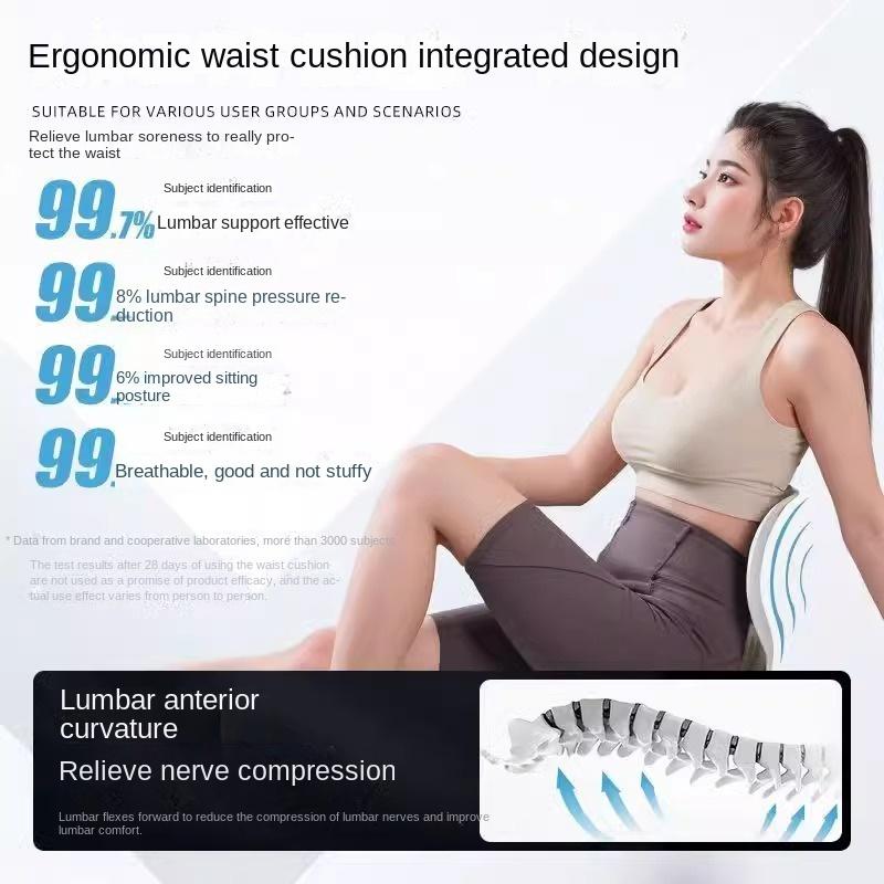 Đệm hỗ trợ thắt lưng, thiết kế công thái học, thích hợp cho học sinh, tựa lưng ghế tư thế chính xác, công cụ hữu ích để ngồi văn phòng và dài, ghế hỗ trợ thắt lưng 2