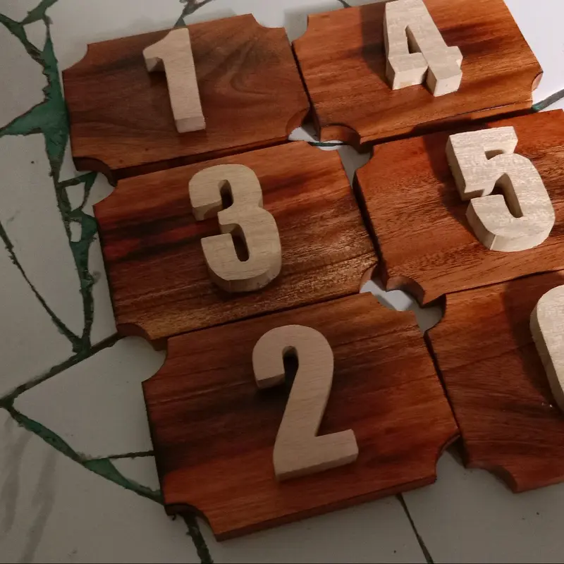 Nomor Kamar Kos Dipasang di Pintu atau Dinding Kayu Solid Plus Tape Foam Kokoh 2