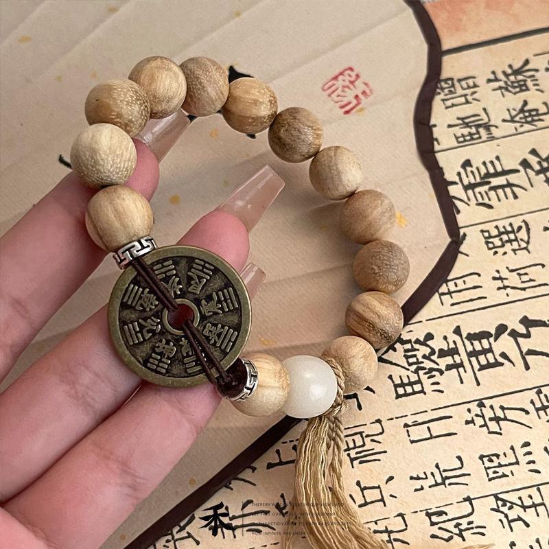 Vòng Tay Chi Tiêu Ma Núi, Phong Cách Trung Quốc Cổ Đại Zen, Thiết Kế Đặc Biệt, Phong Cách Cổ Điển Hình Tám Bức Tranh Món Khai Vị, Dễ Phối Đồ, Hàng Mới Về vòng  tay Móc Khoá Phụ Kiện 4