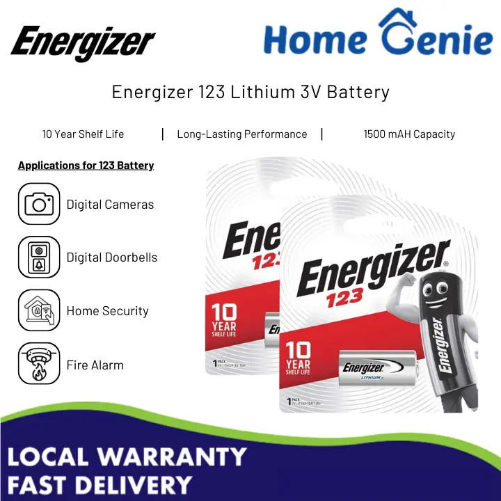 Energizer CR123 CR123A Lithium 3V Battery Pack