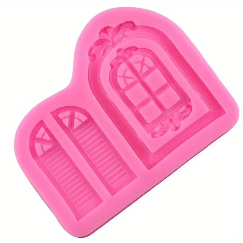 Vintage Window Door Shaped Silicone Mold, 1 Count Cake Decorating Mold, Cupcake Candy Chocolate Mold, Baking Accessories for Home Kitchen 4