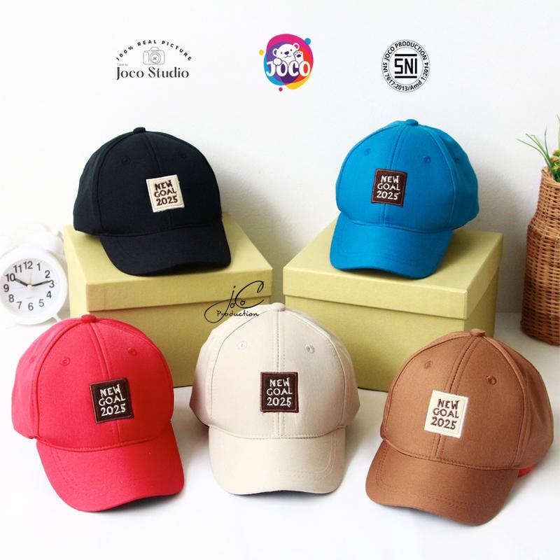 Jocoproduction - Topi Fashion Baseball Anak Premium  Unisex 3 – 7 Tahun Bordir NEW GOAL 2025 1