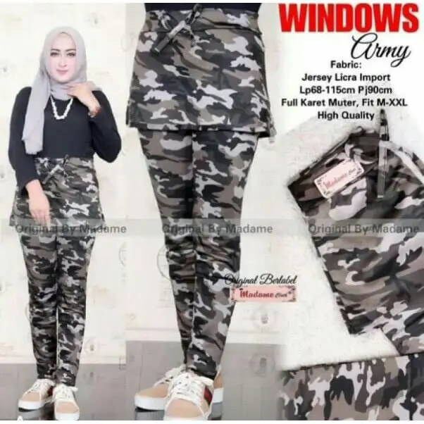 TERBARU Celana Senam Lagi Viral Rok Army/Celana Senam Loreng Army Bahan Spandex Berkualitas 3