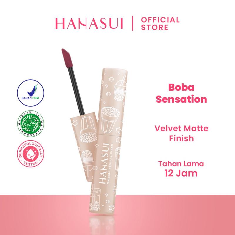 Hanasui Mattedorable Lip Cream Boba Edition - 02 Brown Sugar 4