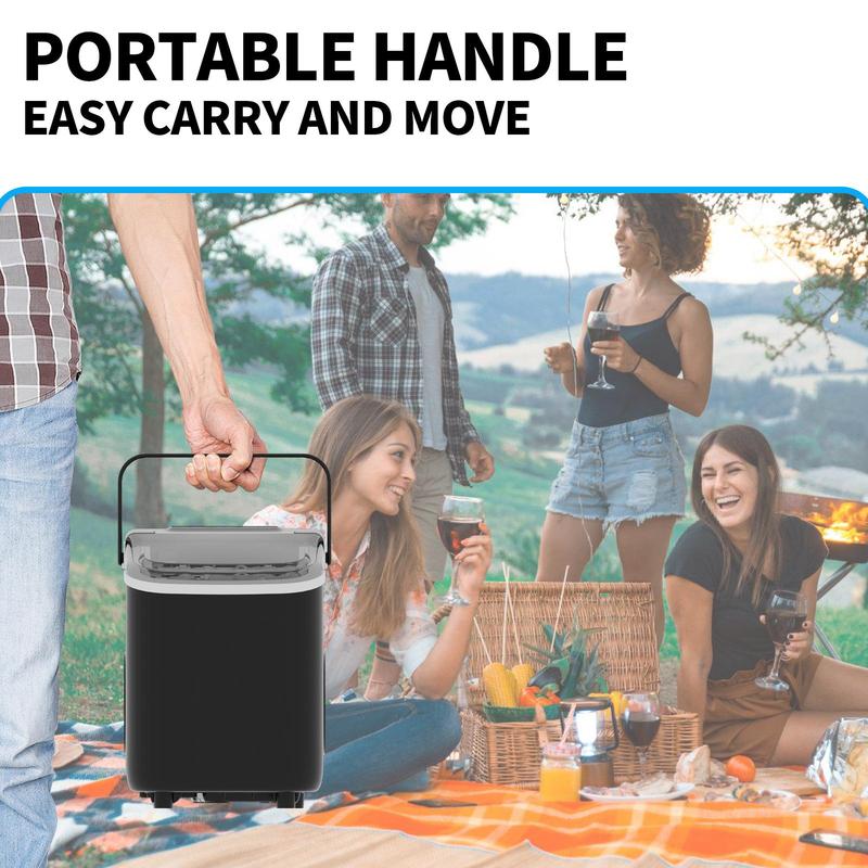 Portable Ice Maker, Countertop Ice Machine with Ice Scoop & Basket, Ice Maker Machine with Self-Cleaning Function for Home, Office, Party 5