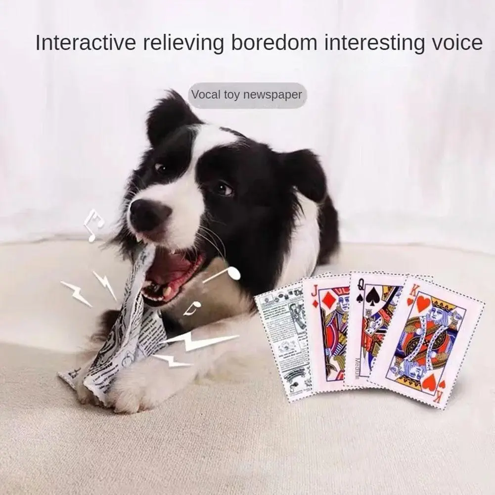 Đồ chơi cho chó cưng Poker Crinkle giấy báo kêu cót két bằng nhựa Đồ chơi vui nhộn có thể giặt được C6K2