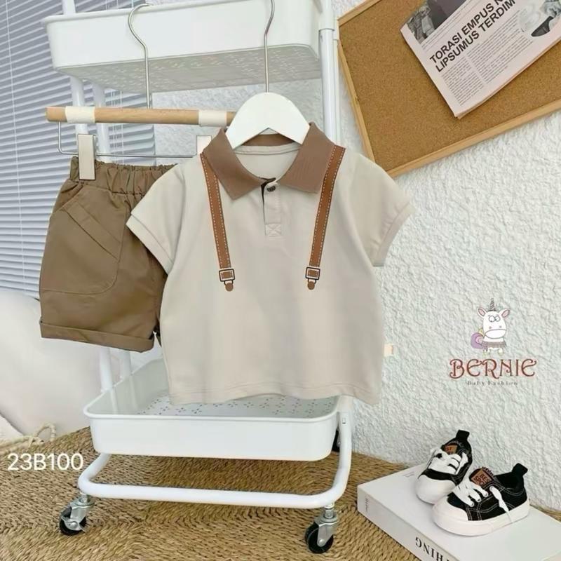 ( Linh An Kisd ) [9-30kg] BỘ POLO  công tử ( áo + quần + cà vạt rời) cho bé trai chất liệu mềm mát , bộ polo mặc đi học ,bộ polo đi dã ngoại , đi chơi . Bộ polo bé trai , Cotton Có Cổ