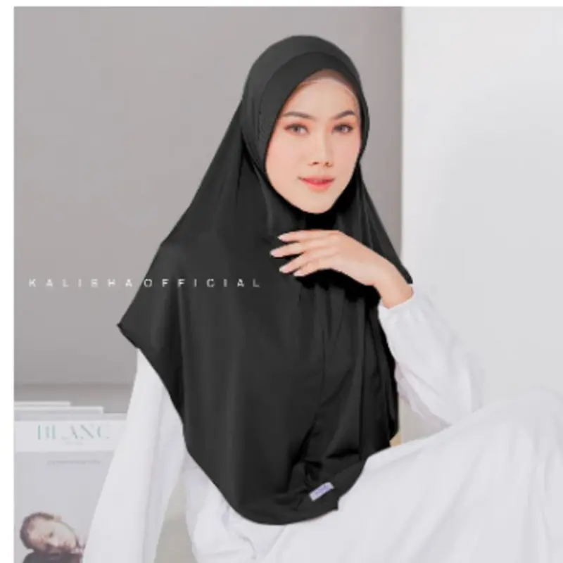 Kerudung Khimar Hijab Instan Jersey  Adem Polos Pet Tazkia Standar Cantik Panjang Simple Jilbab Muslim Daily Syari Wanita Terbaru 0