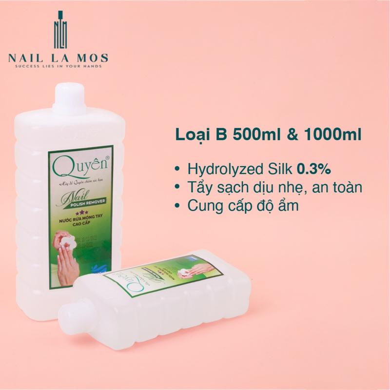 Nước rửa móng tay aceton Quyên chính hãng - Nước rửa axeton loại tốt tẩy mạnh, sạch nhanh, mùi dễ chịu (500ml và 1000ml) 3
