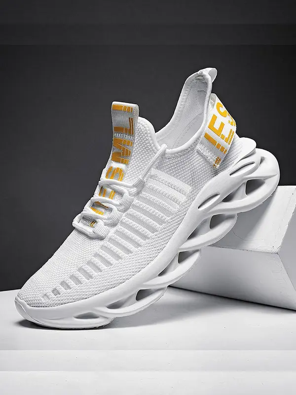 Men's Letter Pattern Lace Up Low Top Sneakers, Casual Breathable Comfortable Sports Running Shoes, Perfect for Students and Outdoor Sports 2