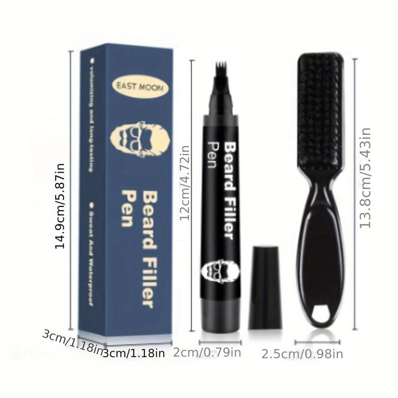 Product Introduction of Beard Filler Pen - Men's Gift Box Set With Vitamin E Detachable and easy-to-use filler pen to easily create a thick beard hairline Beard filler color Father's Day/boyfriend gift 6